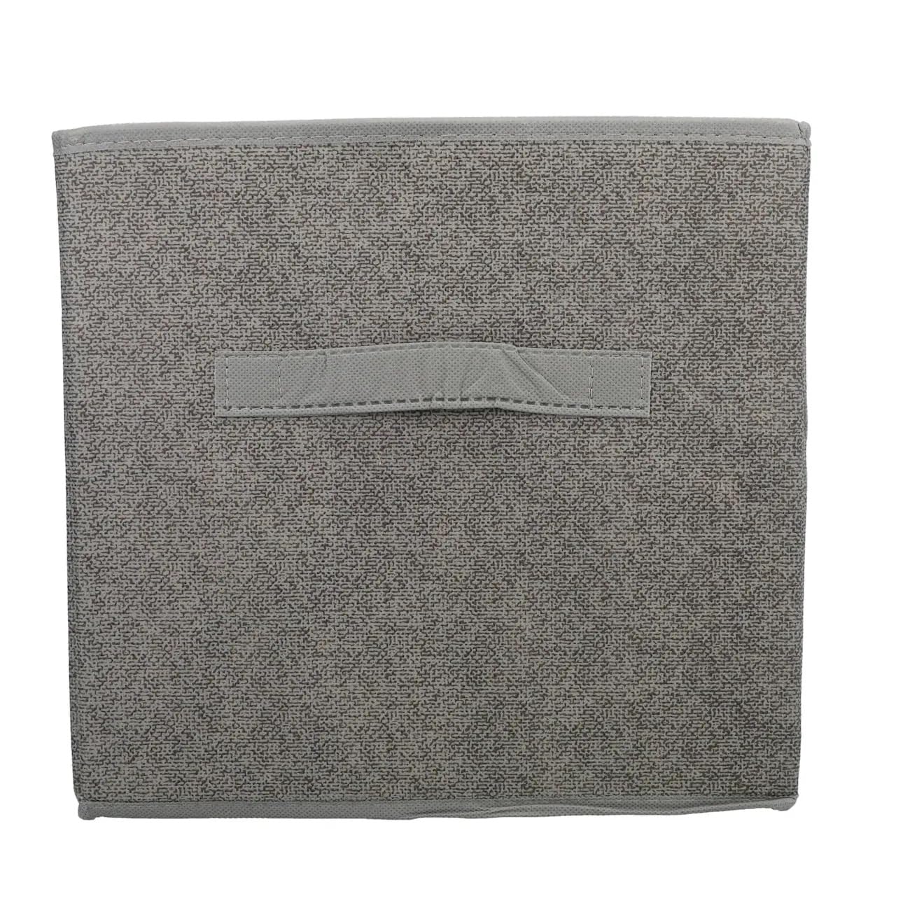 Collapsible Storage Container with Pull Handle Grey 11 in x 10.5 in x 10.5 in (27.9 cm x 26.7 cm x 26.7 cm) by essentials