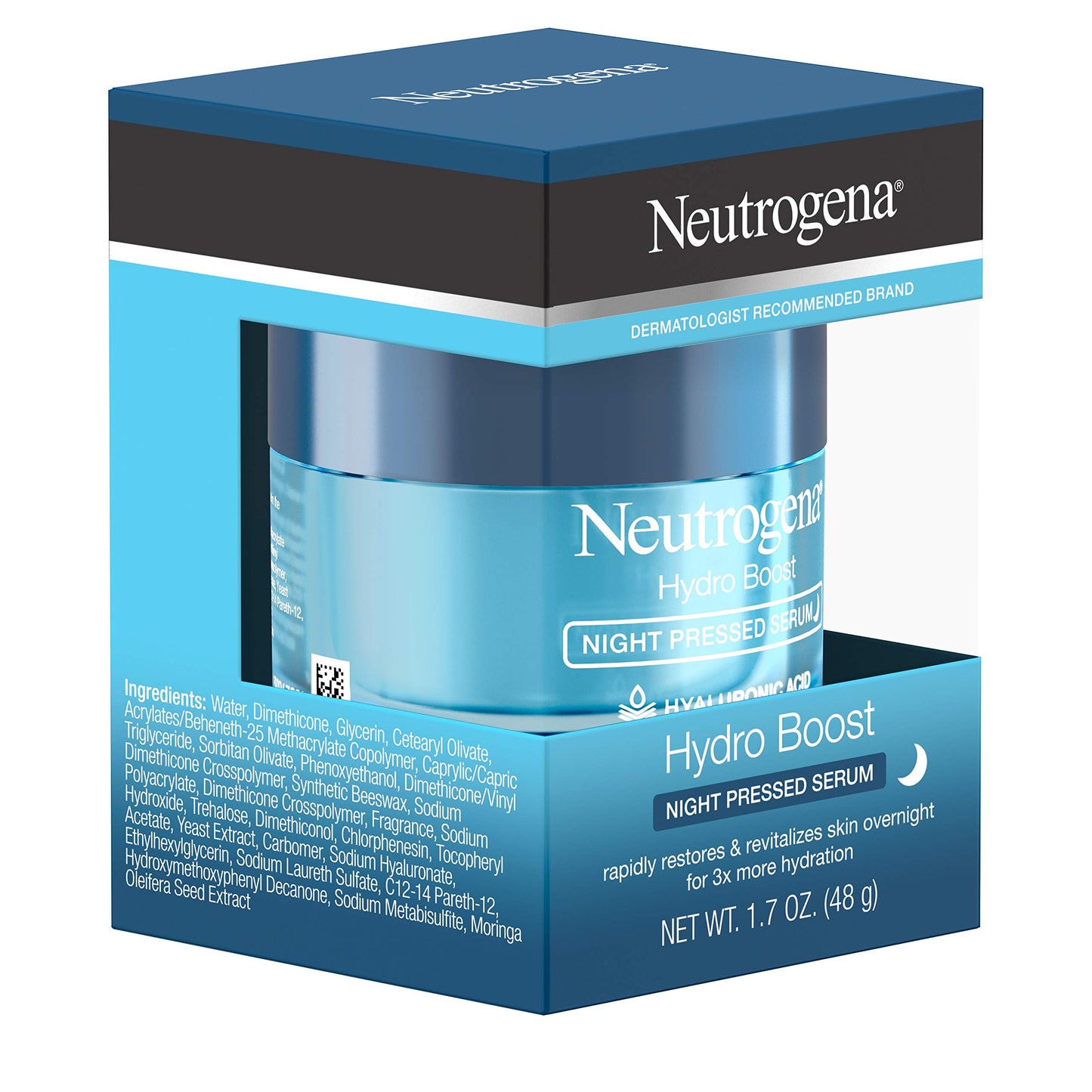 Neutrogena Hydro Boost Purified Hyaluronic Acid Pressed Night Serum, Facial Serum with Antioxidants & Hyaluronic Acid, Non-Comedogenic 1.7 oz (Pack