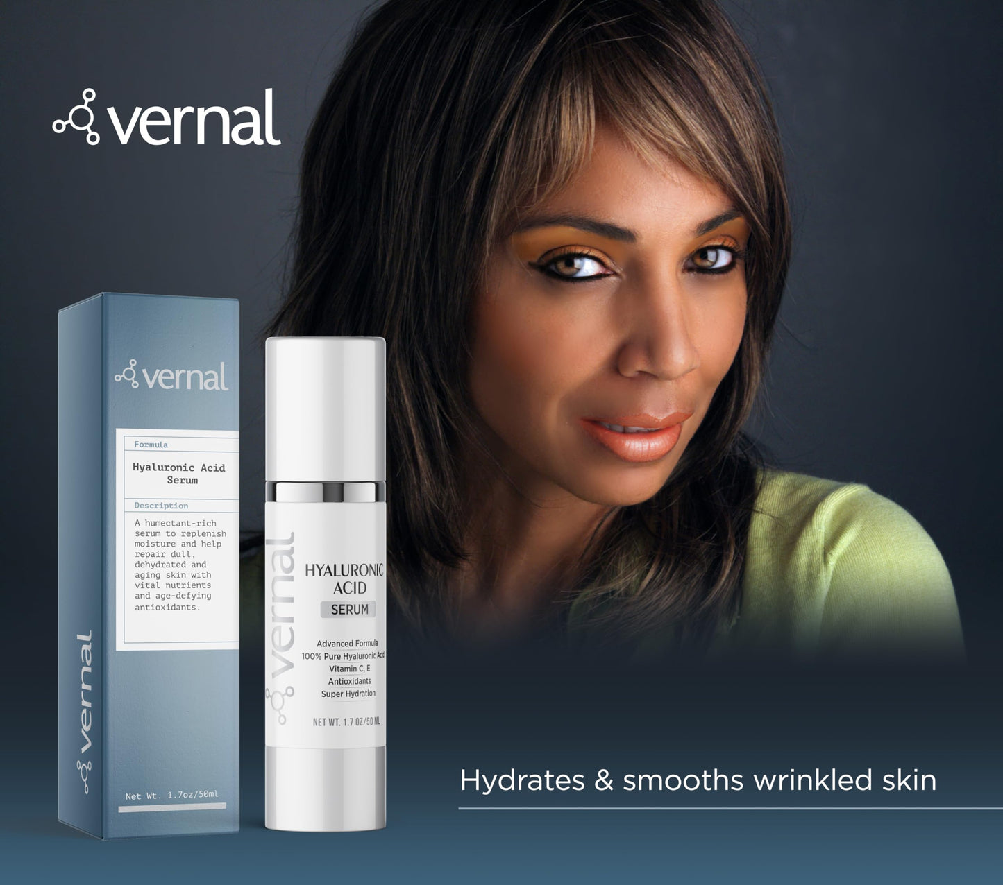 Vernal’s 100% Pure Hyaluronic Acid Serum - Rich With Vitamins C, E and Age-Defying Antioxidants - Anti Wrinkle, Anti Aging Face Serum that Lifts