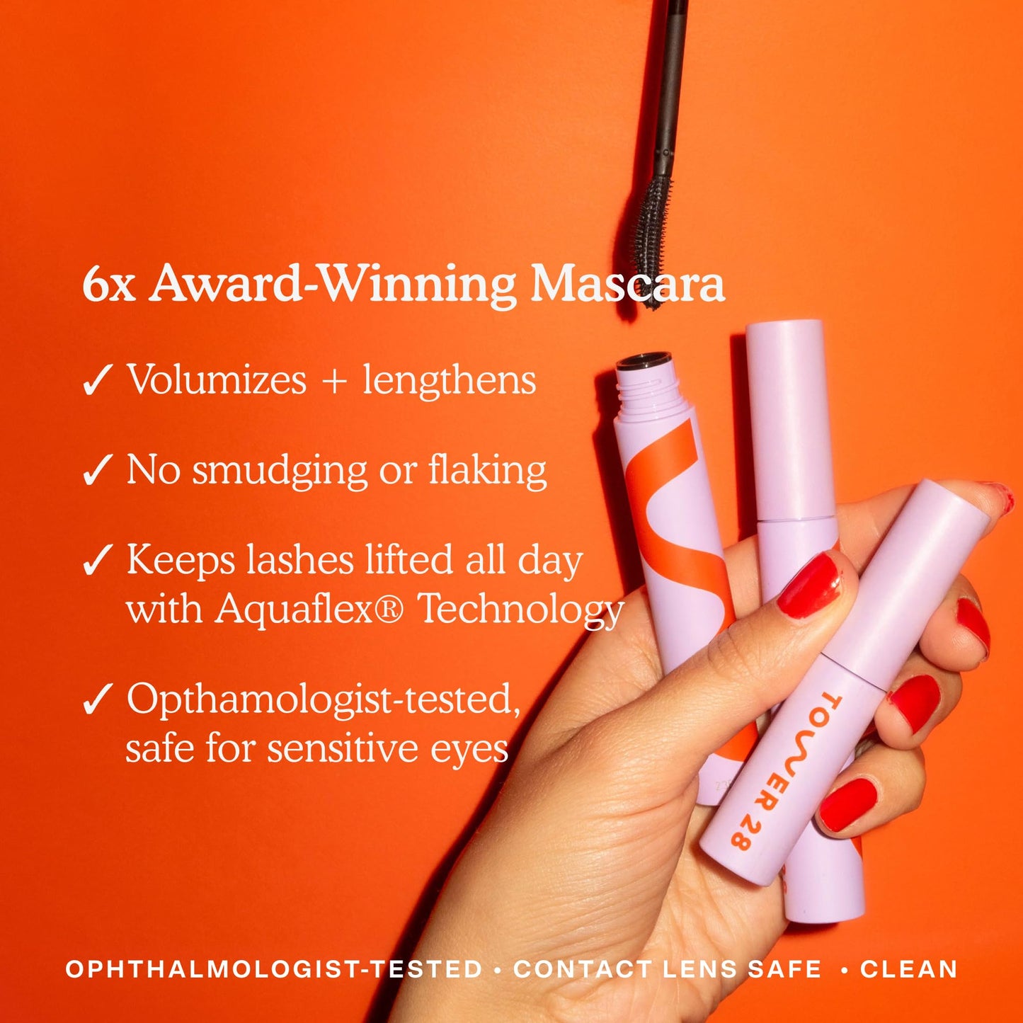 Tower 28 Mascara - Volumizing & Lengthening Lash Makeup | No Clumping, No Flaking, Smudge-Free | Gentle for Sensitive Eyes, Eco-Conscious Packaging