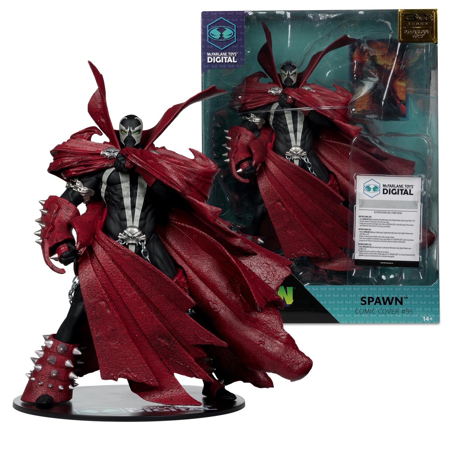 McFarlane Toys - Spawn (Comic Cover #95) 1:7 Scale Posed Figure with Digital Collectible, 30th Anniversary