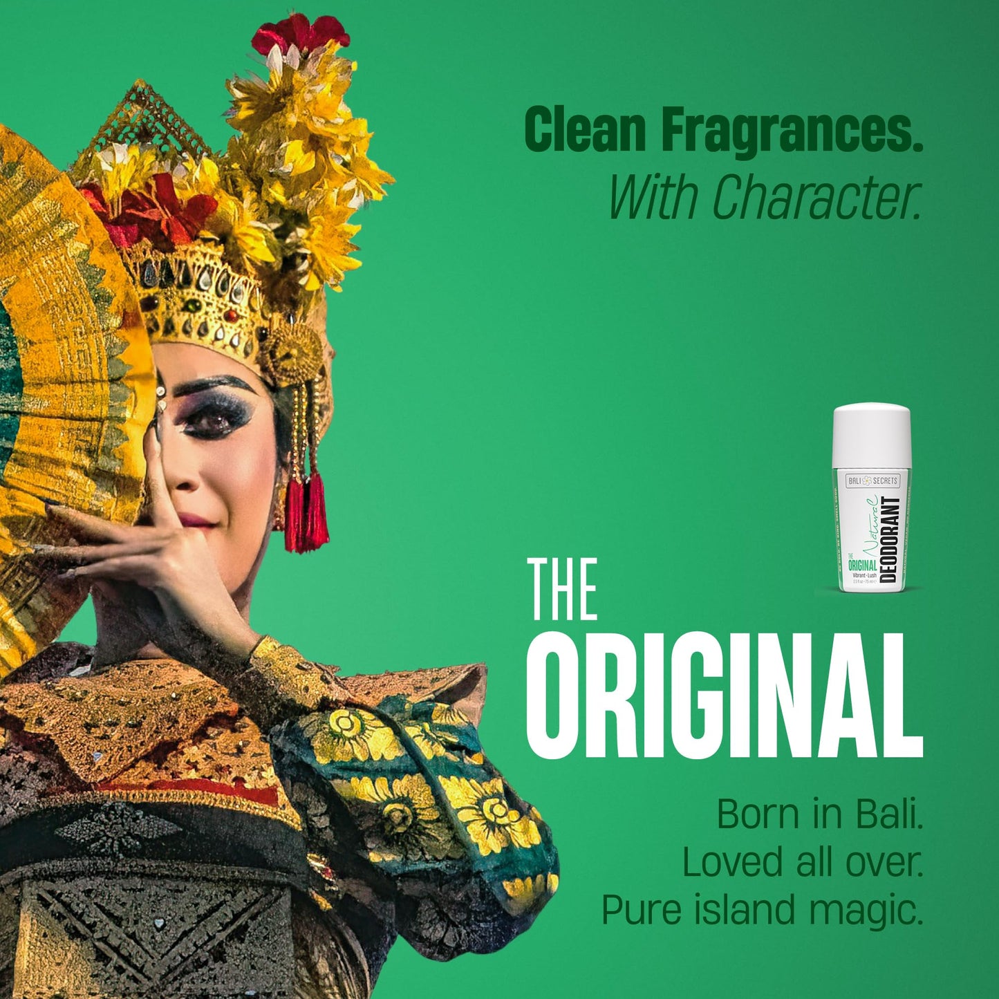 Bali Secrets Natural Deodorant for Women & Men. Nonsense Free. Clean Formula for Sensitive Skin. Strong & Reliable Odor Protection. No Synthetic Aluminum. Organic & Vegan [THE ORIGINAL]