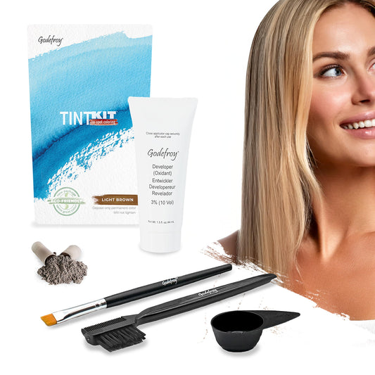 Godefroy Hair Color Tint Kit for 100% Gray Coverage, Light Brown, 20 Applications, Long-Lasting Root Touch-Up for Men & Women, Pre-Measured Capsules