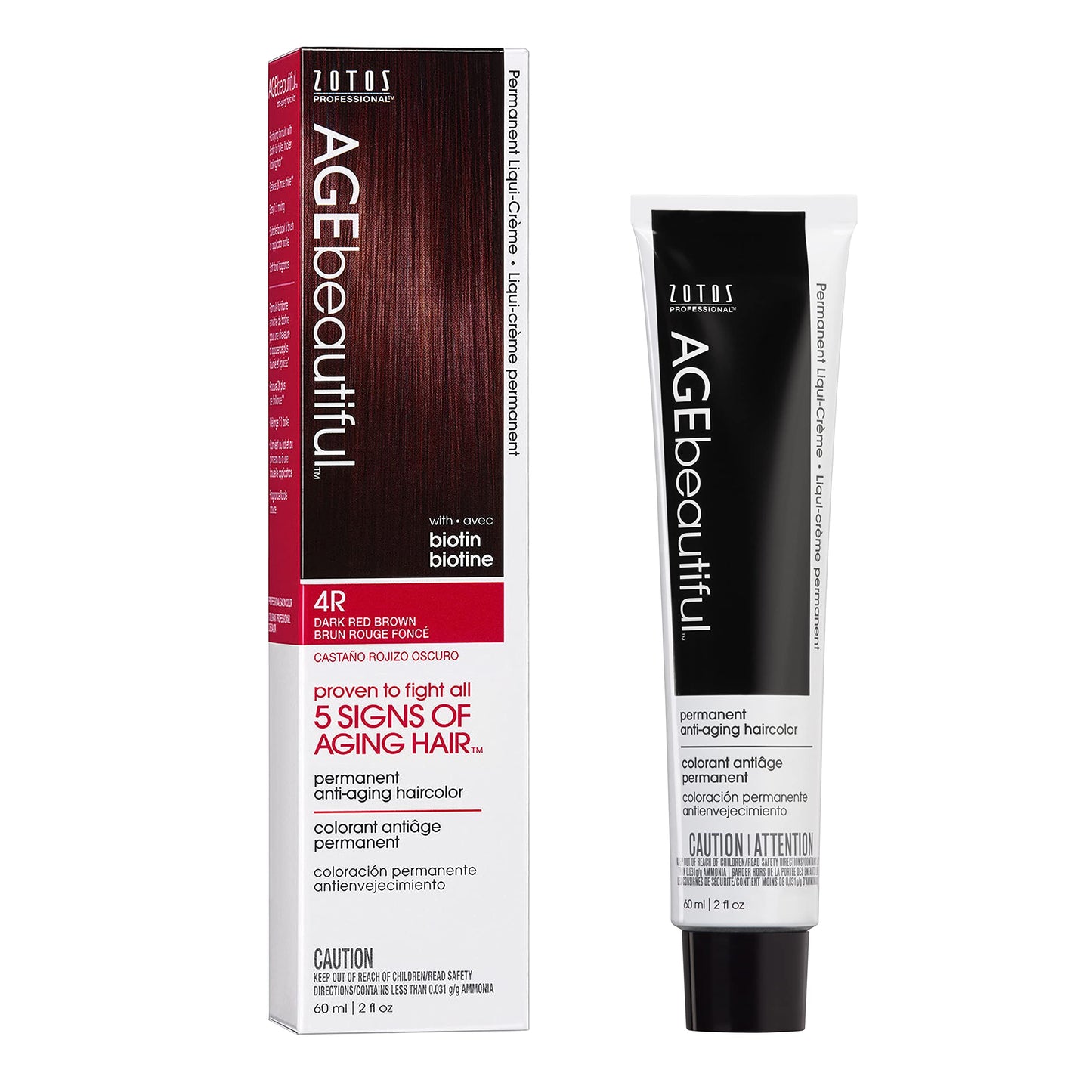 AGE beautiful Permanent Hair Color Dye Liqui Creme | 100% Gray Coverage | Anti-Aging Haircolor | Biotin for Thicker, Fuller Hair | Professional Salon