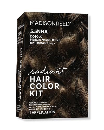 Madison Reed Radiant Hair Color Kit - 100% Gray Coverage for Resistant Grays, 5.5NNN Dark Brown with Warm Golden Tones (Modena Brown) | PPD-Free