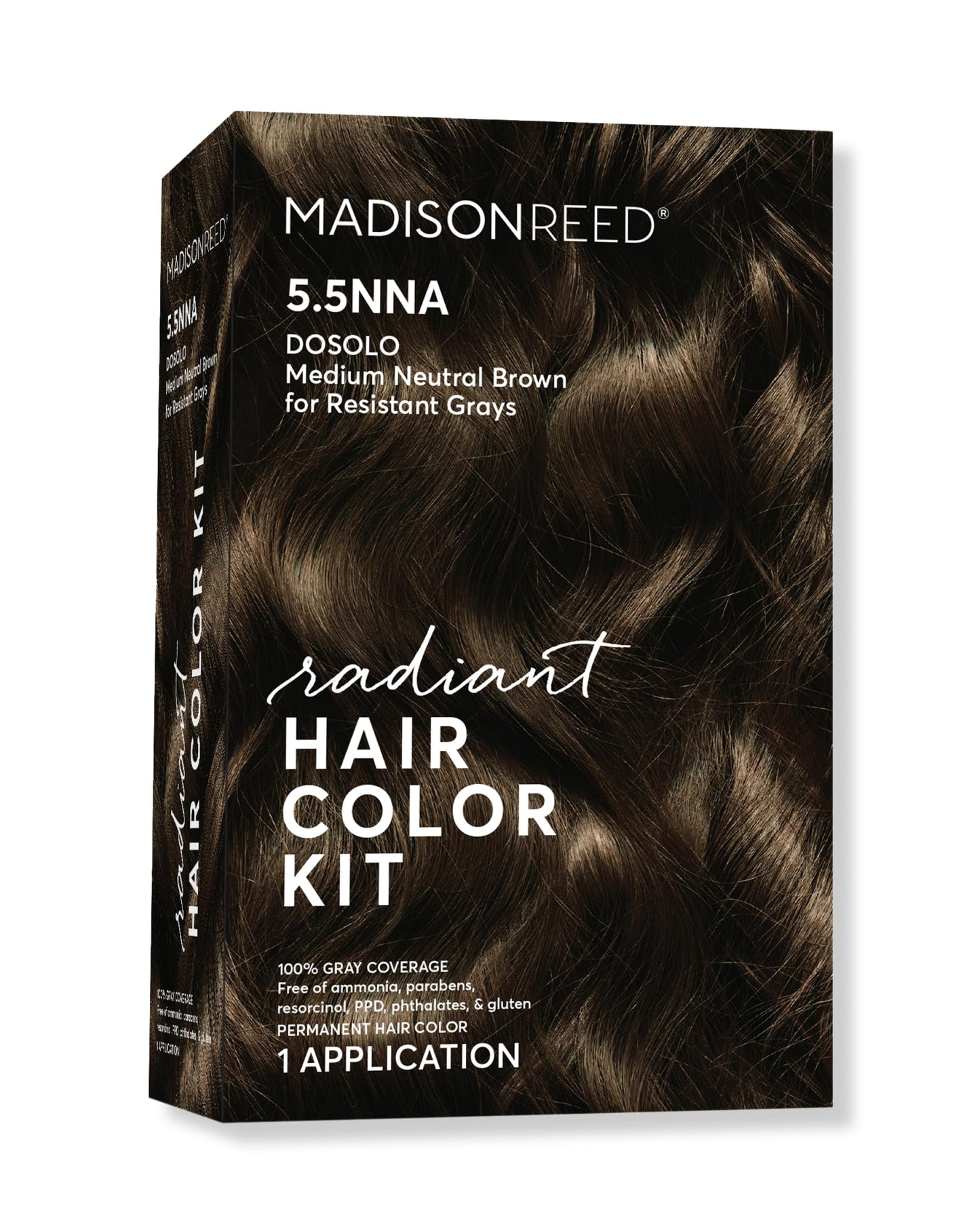 Madison Reed Radiant Hair Color Kit - 100% Gray Coverage for Resistant Grays, 5.5NNN Dark Brown with Warm Golden Tones (Modena Brown) | PPD-Free