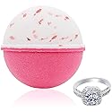 Bath Bomb with Surprise Size Ring Inside - Pink Himalayan Sea Salt Extra Large 10 oz. Bath Bombs with Jewelry - Hand Made in USA - Perfect for Spa…