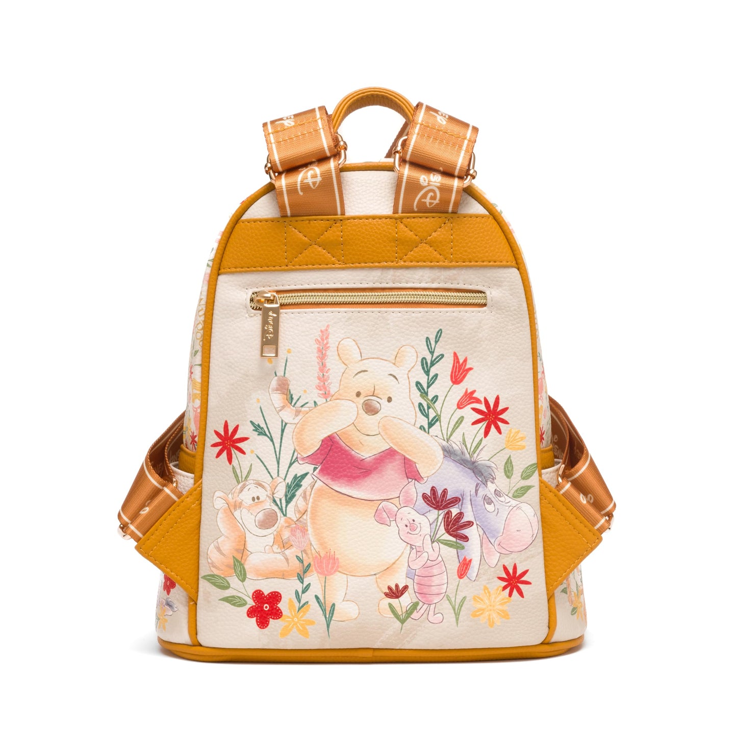 Wondapop Disney Winnie the Pooh Floral 11" Vegan Leather Fashion Mini Backpack