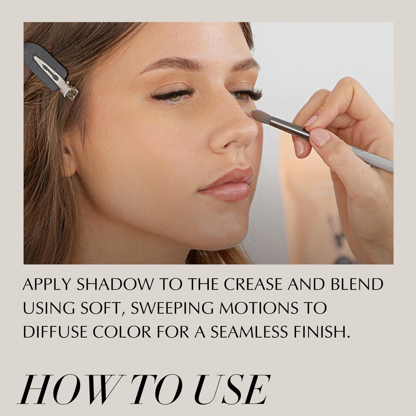 Xtreme Lashes Professional Blender Eye Makeup Brush, Gray, Blending Eye Brush for Seamless Eyeshadow Application, Lash Extension Safe, Hypoallergenic