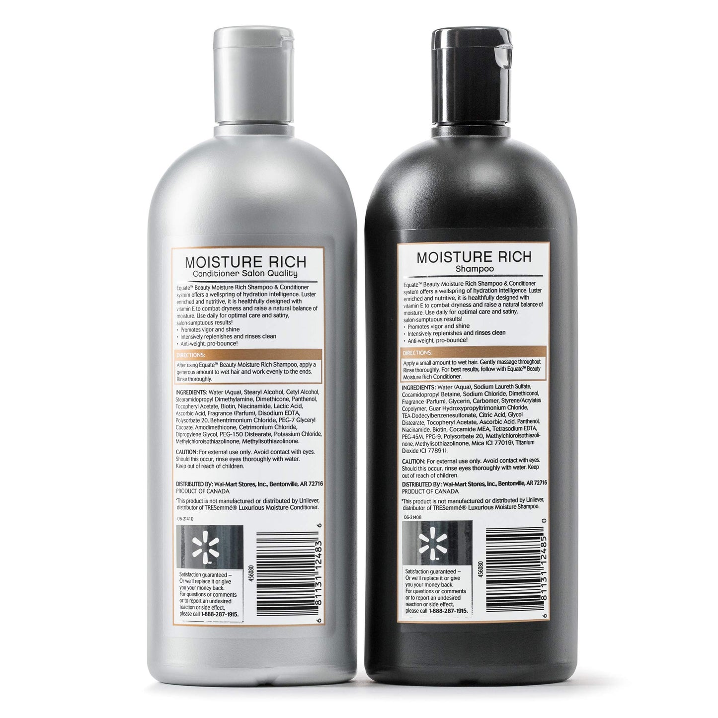 Equate Beauty Moisture Rich Shampoo & Conditioner, 28 fl oz, (Pack of 2)