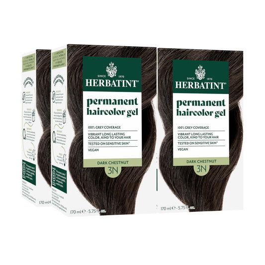 Herbatint Permanent Hair Dye - 3N Dark Chestnut - For Up To 100% Gray Coverage of Resistant Gray Hair - Ammonia-Free, Alcohol-Free & Vegan - Salon Beauty & Personal Care Herbatint