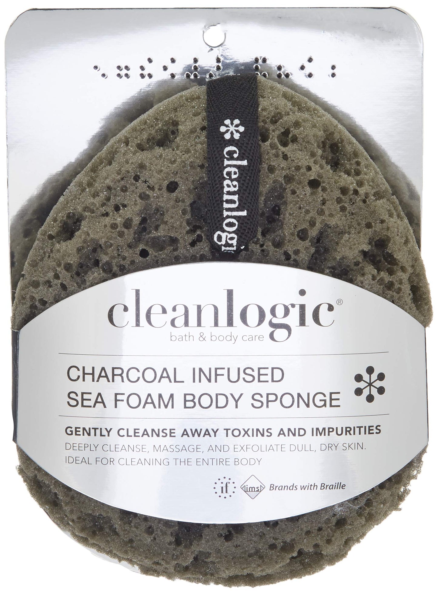 Clean Logic Charcoal Infused Sea Foam Body Sponge (6 Pack)