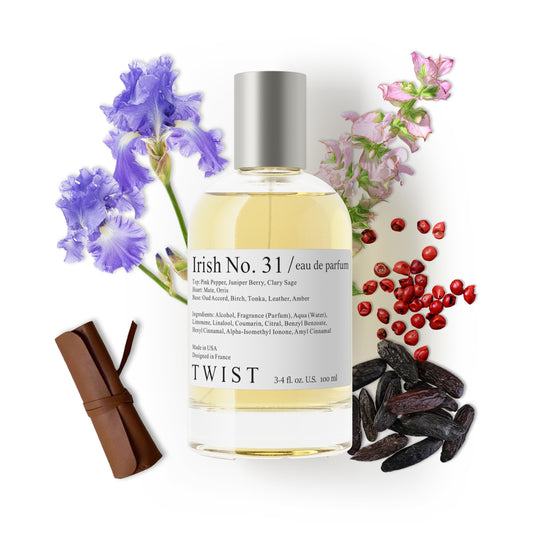 Twist - Irish No. 31 - Eau De Parfum Inspired by Memo Paris Irish Leather, Long-Lasting Perfume For Women & Men, Paraben Free, Vegan, Clean Beauty & Personal Care HOUSE OF TWIST