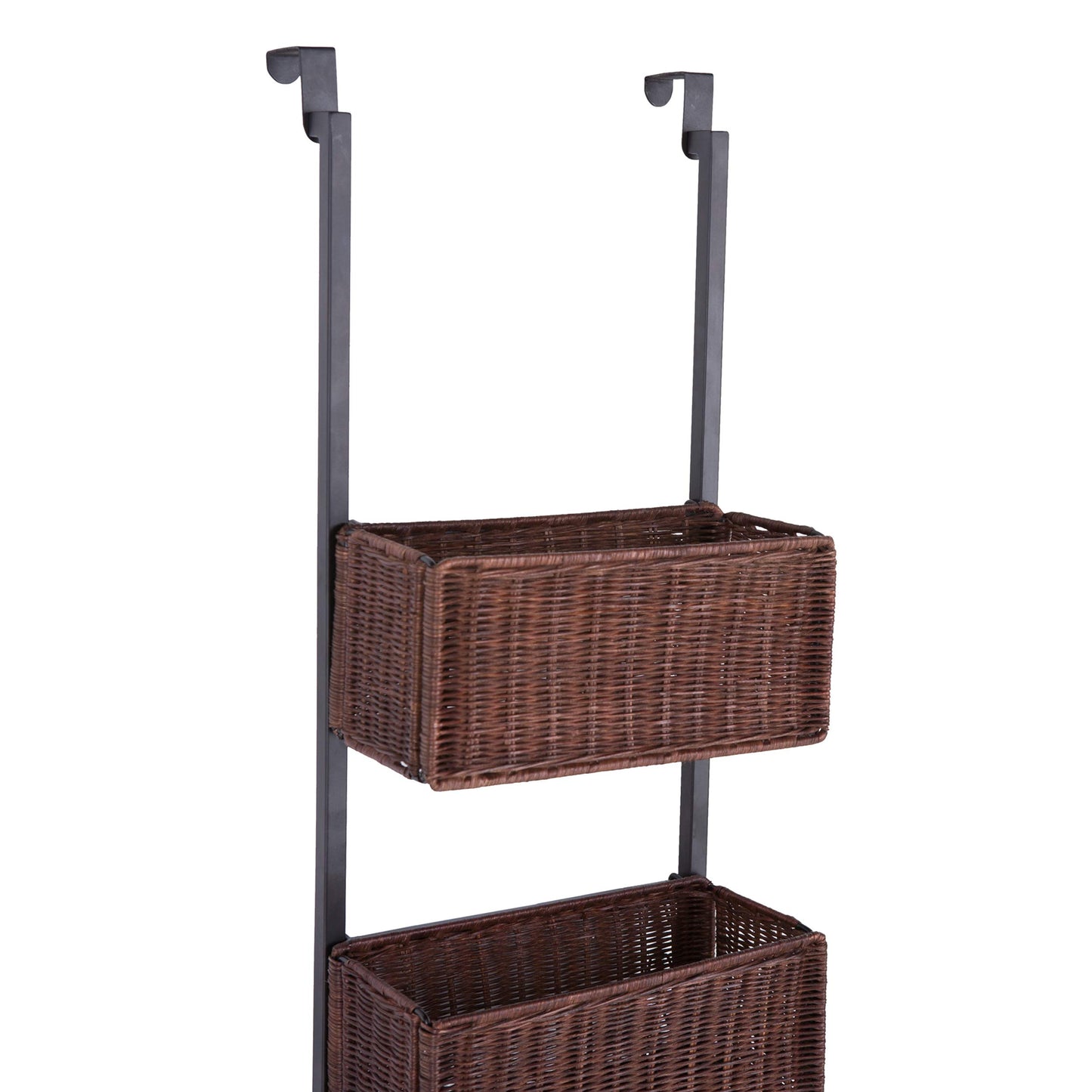SEI Furniture Cortovo Over-The-Door 3-Tier Basket Storage - Espresso w/ Black