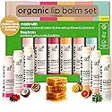 ArtNaturals Organic Beeswax Lip Balm Gift Set - Assorted Flavors with Aloe, Coconut & Jojoba Oils