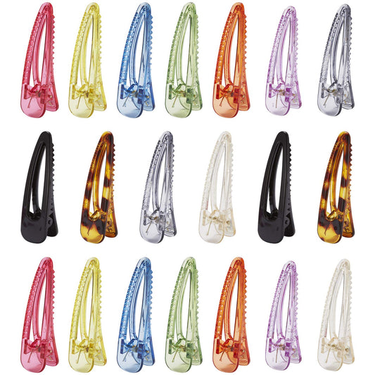Lawie 20 Pack Large Plastic Acrylic Resin Triangle Geometric Hollow Clear Vintage Candy Colorful Large Hair Clips Leopard Snap Duckbill Alligator