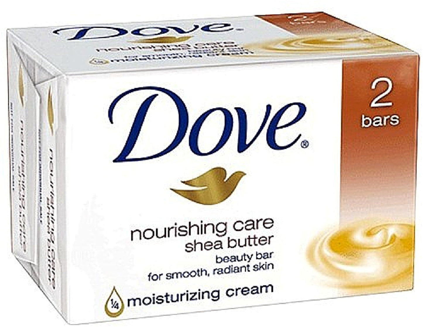 Dove Dove Beauty Bar Gentle Skin Cleanser Shea Butter 2 Bars Mois, 3.75 CT