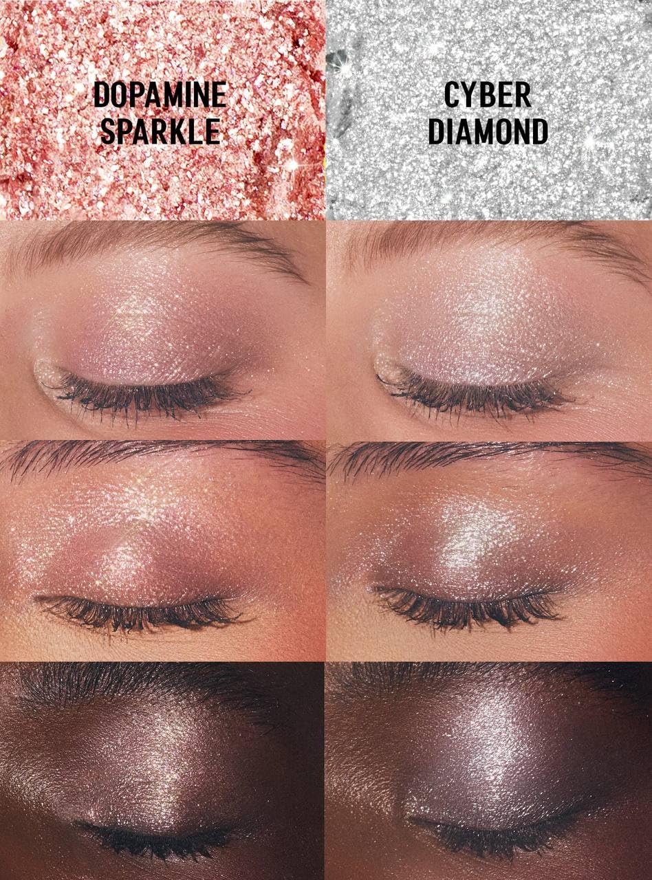 Half Magic GLITTERPUCK Dopamine Sparkle (Light Peach w Champagne Reflect) - Sparkling Pressed Glitter for Eyes, face and Body + Bonus Premium Korean