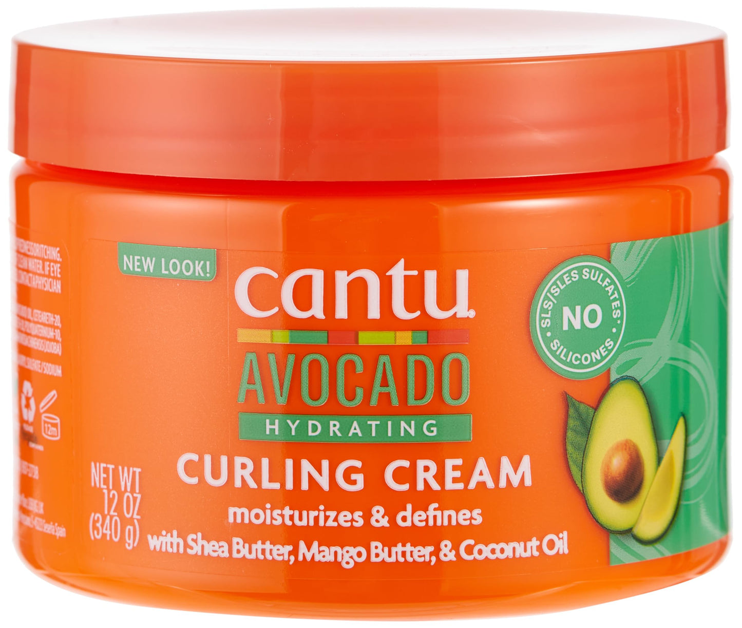 Cantu Avocado Curling Cream Hydrating 12 Ounce Jar (Pack of 2)