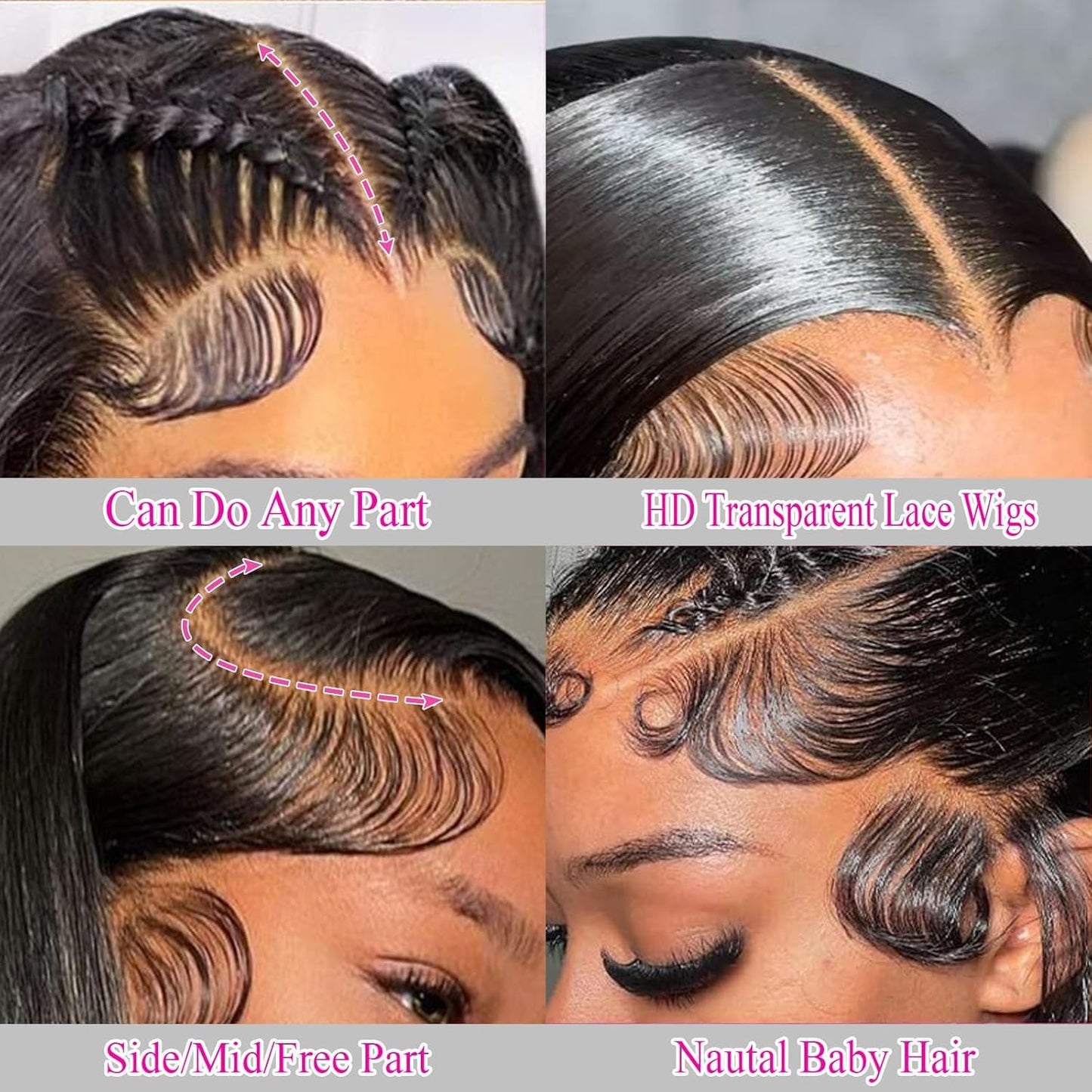 LETMIEO 26 Inch 13x6 Lace Front Wigs Human Hair Straight Wigs Human Hair 13x6 Real 100% Virgin Hair 180 Density HD Transparent Lace Frontal Wigs Beauty and Personal Care LETMIEO