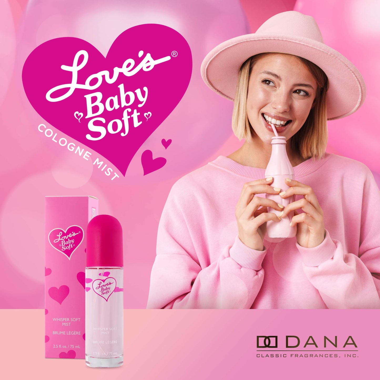 Dana Love's Baby Soft Whisper Soft Mist 2.5 Fl. oz. or 75 ml, Womens Body Spray