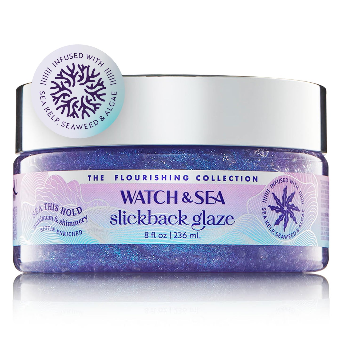 Watch & Sea “SEA THIS HOLD” Slickback Glaze - Slick Back Hair Gel & Edge Control with Seaweed and Sea Kelp - Strong Flexible Hold, Maximum Shine