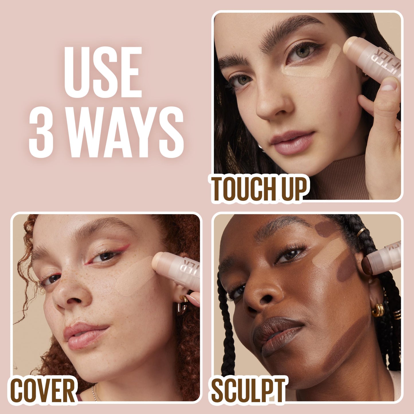 Maybelline Lifter Stix Multi-Use Face Stick - Contour, Bronzer, Concealer and Foundation Stick, All-In-One Creamy Face Makeup with Cranberry Seed Oil