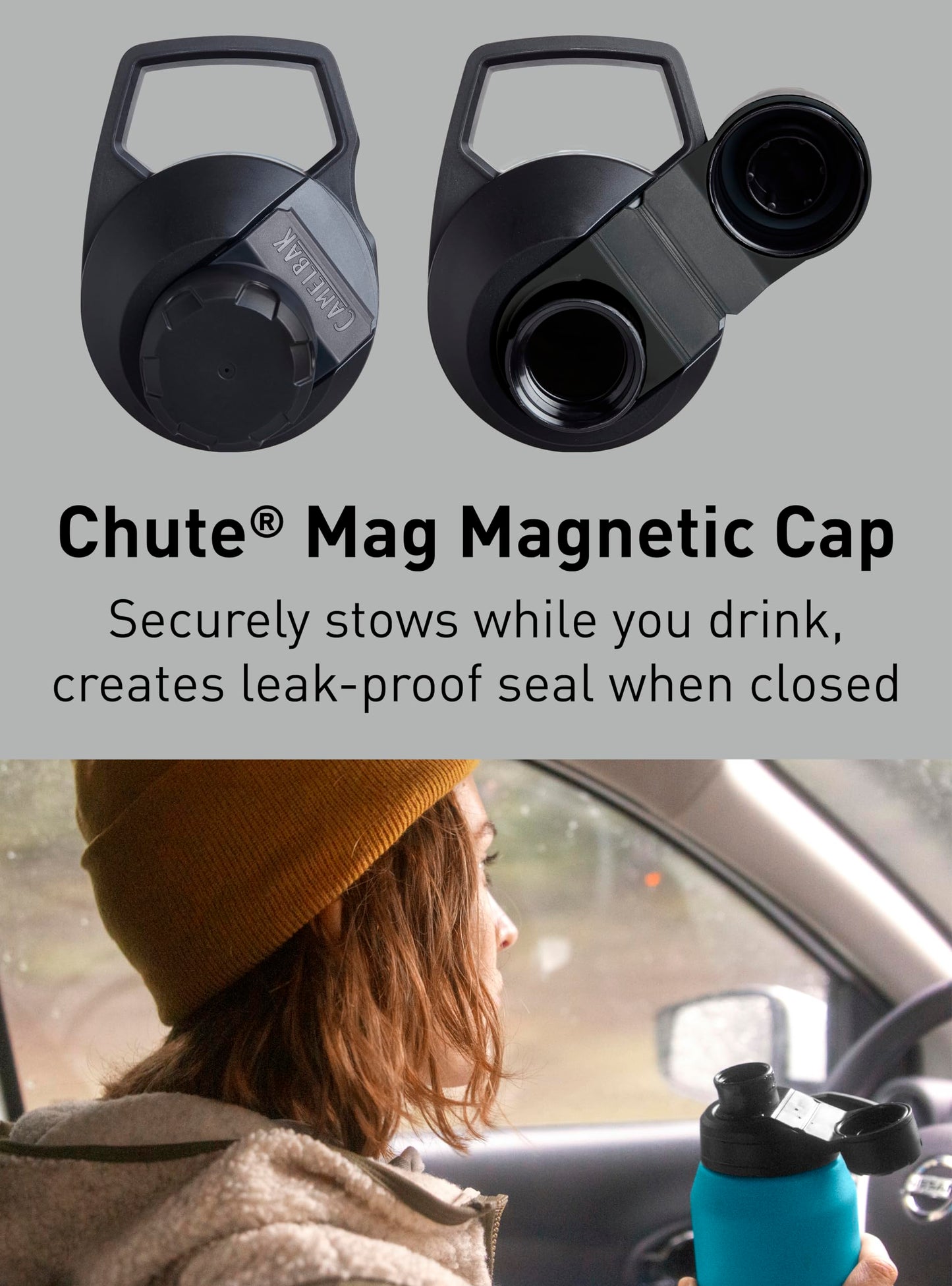 CamelBak Chute Mag 40oz Vacuum Insulated Stainless Steel Water Bottle, Black