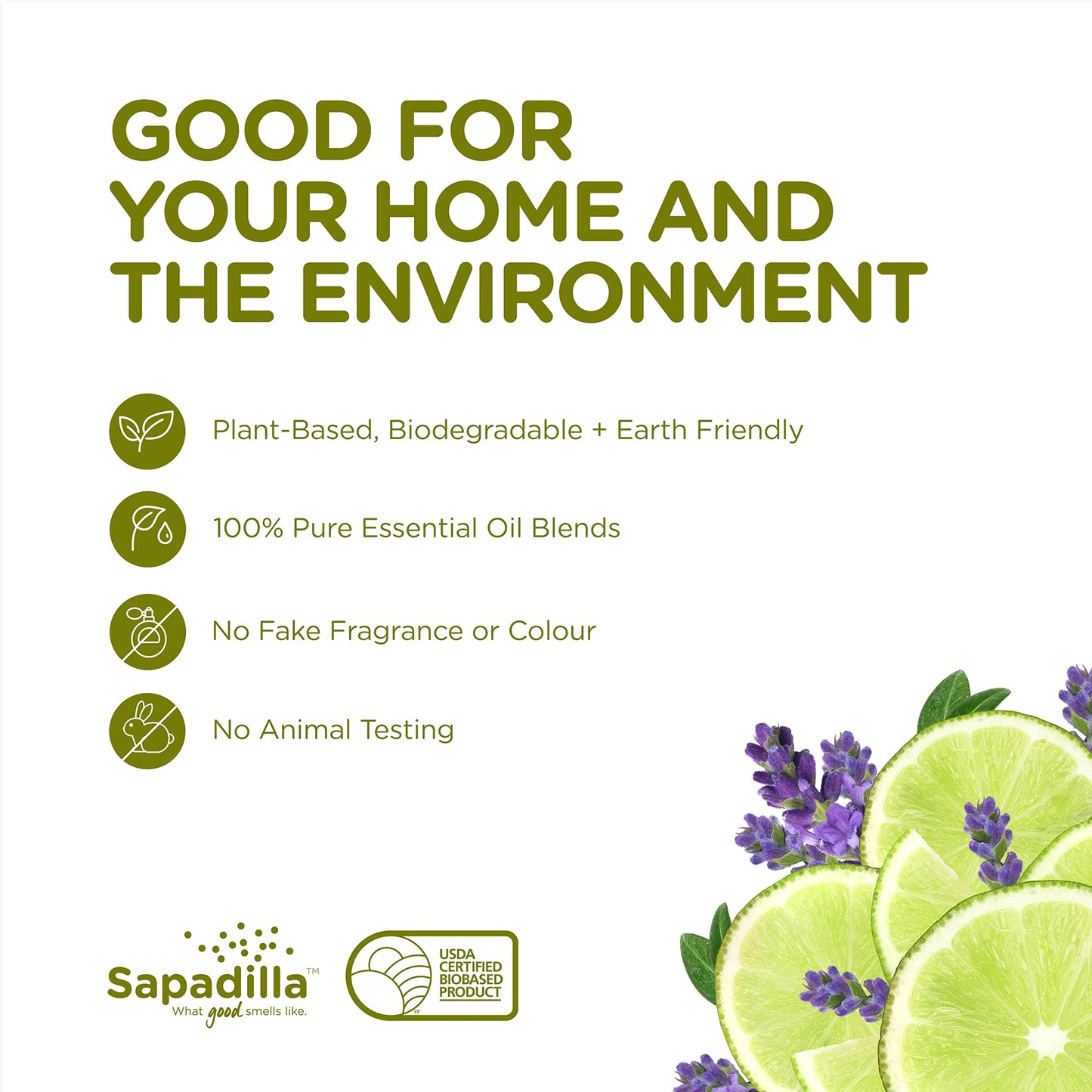 Sapadilla Liquid Hand Soap - Sweet Lavender + Lime - Made with 100% Pure Essential Oil Blends, Cleansing & Moisturizing, Aromatic & Fragrant Hand