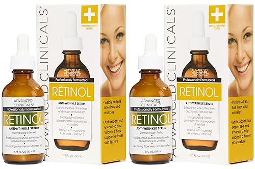 Advanced Clinicals Retinol Serum For Face | Visible Anti Aging Retinol Serum Skin Care Face Moisturizer With Vitamin E Helps Improve Look