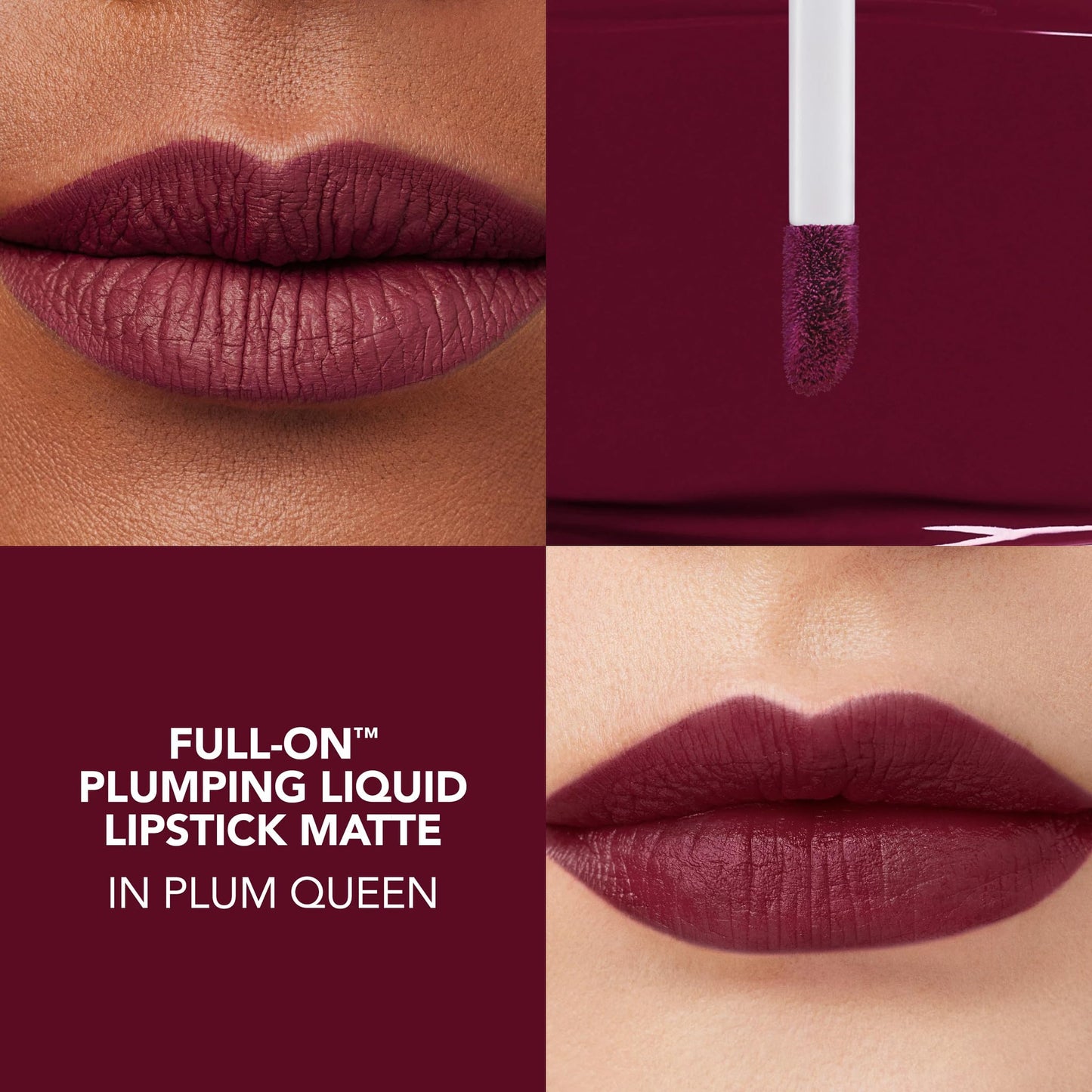 Buxom Full-On Plumping Liquid Matte Lipstick, Plum Queen
