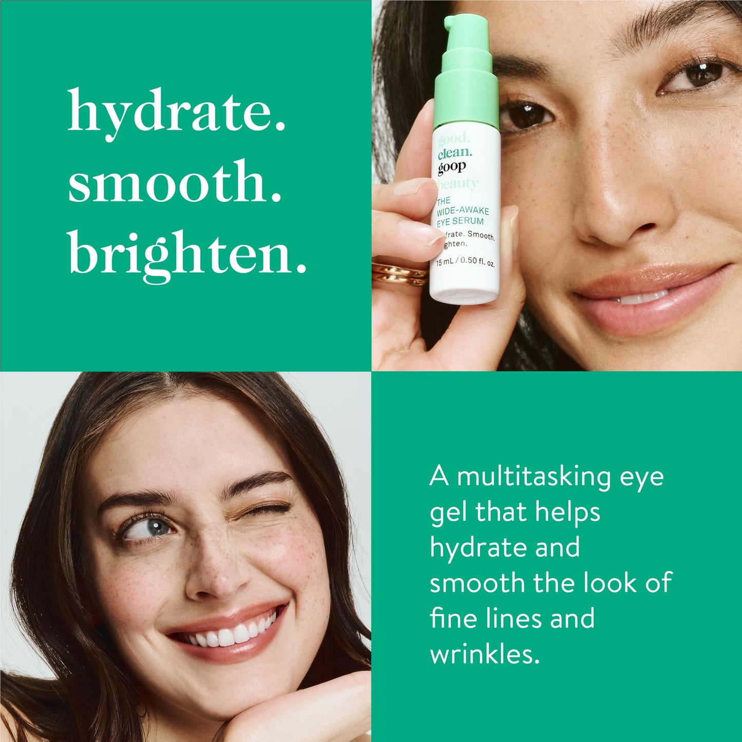 good.clean.goop beauty The Wide-Awake Eye Serum | Gel Serum to Reduce Fine Lines | Peptides, Astaxanthin & Reishi Mushroom Extract | Caffeine Eye