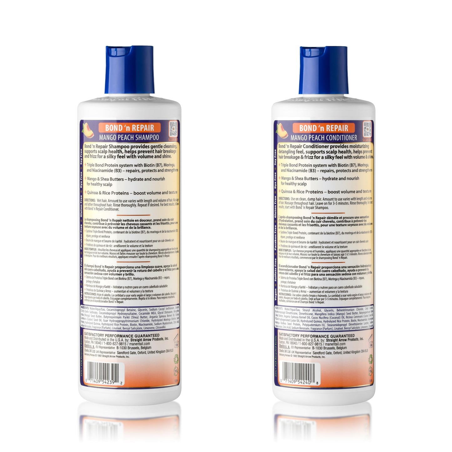 Mane ’n Tail Bond ’n Repair Shampoo & Conditioner Set, Sulfate-Free Strengthening Hair Care System, Anti-Breakage & Frizz Control, Triple Bond Repair