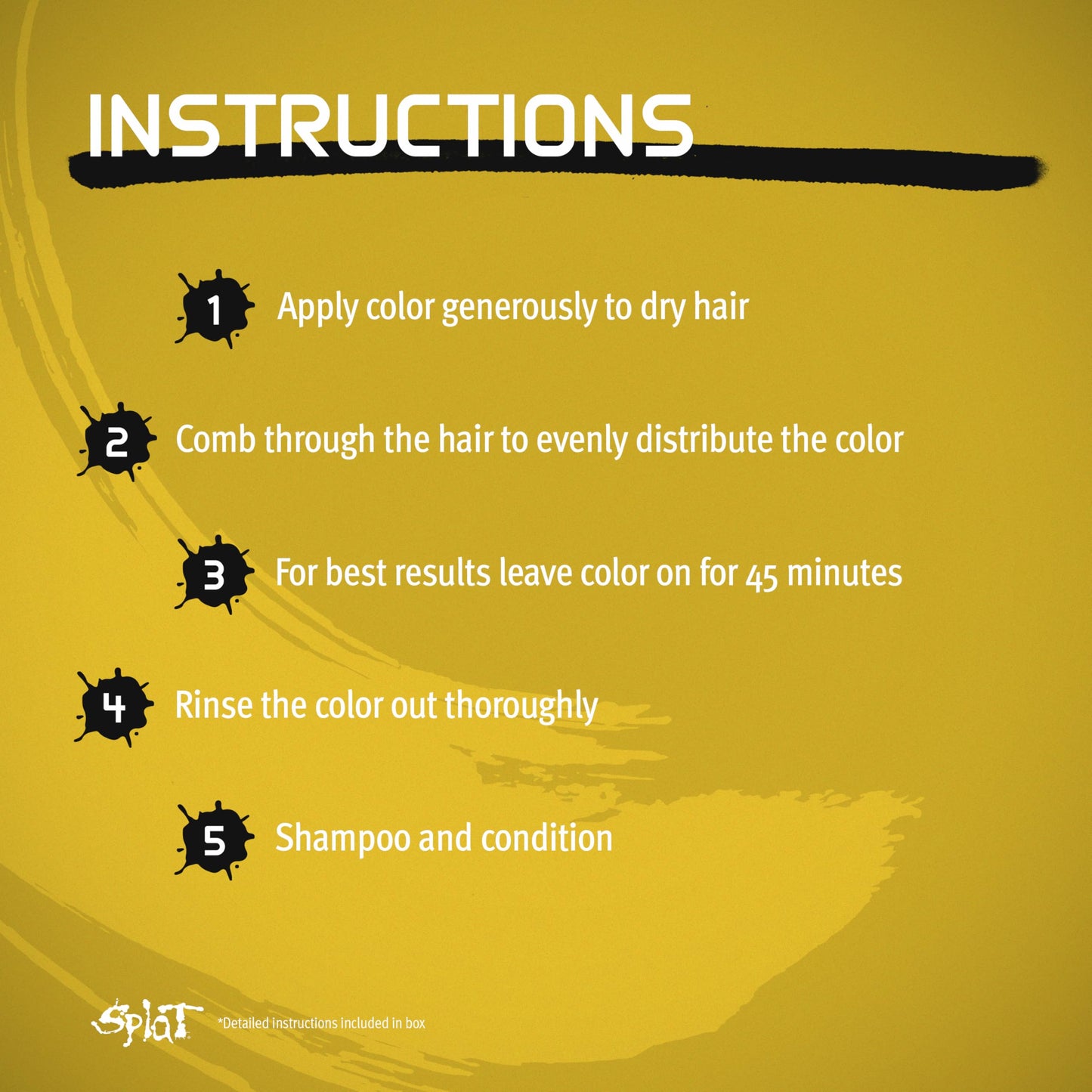 SPLAT - Lemon Drop, Semi-Permanent Hair Color (Yellow) Complete Kit with Bleach & Gloves