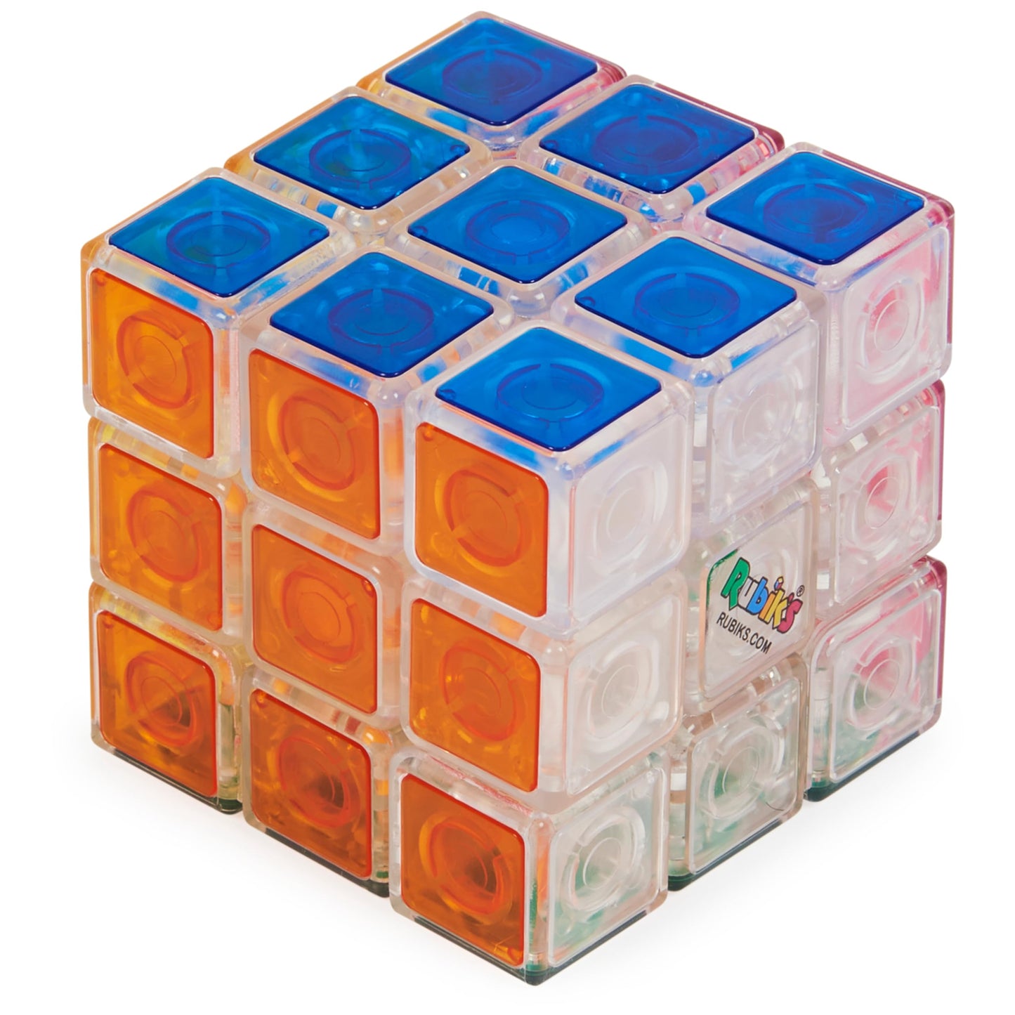 Rubik’s Crystal Cube 3x3 – Transparent Color-Matching Puzzle, Twisting Fidget & Brain Teaser Toy for Kids, Teens & Adults Ages 8+