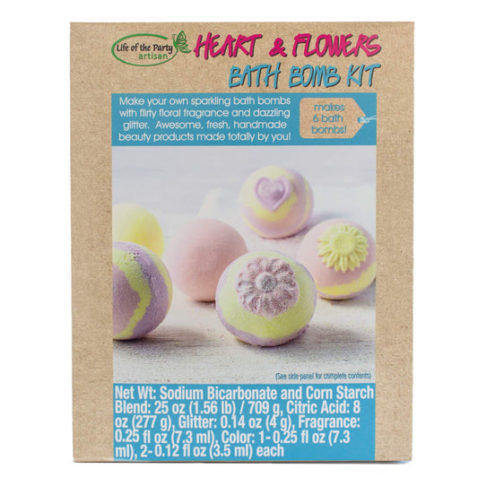 Life of the Party Heart & Flowers Bath Bomb Kit,