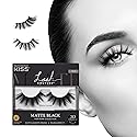 KISS Matte Black, False Eyelashes, 'Matte Velvet', 16mm, Includes 1 Pair Of Lash, Easy to Apply, Reusable Lash Clusters