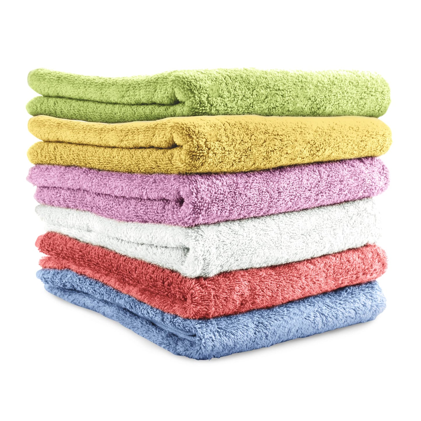 Groko Textiles Small and Lightweight Cotton Towels Assorted Pastel Mix 24 x 40 inches Towels (6) Perfect Size for Hair Drying and Small Children