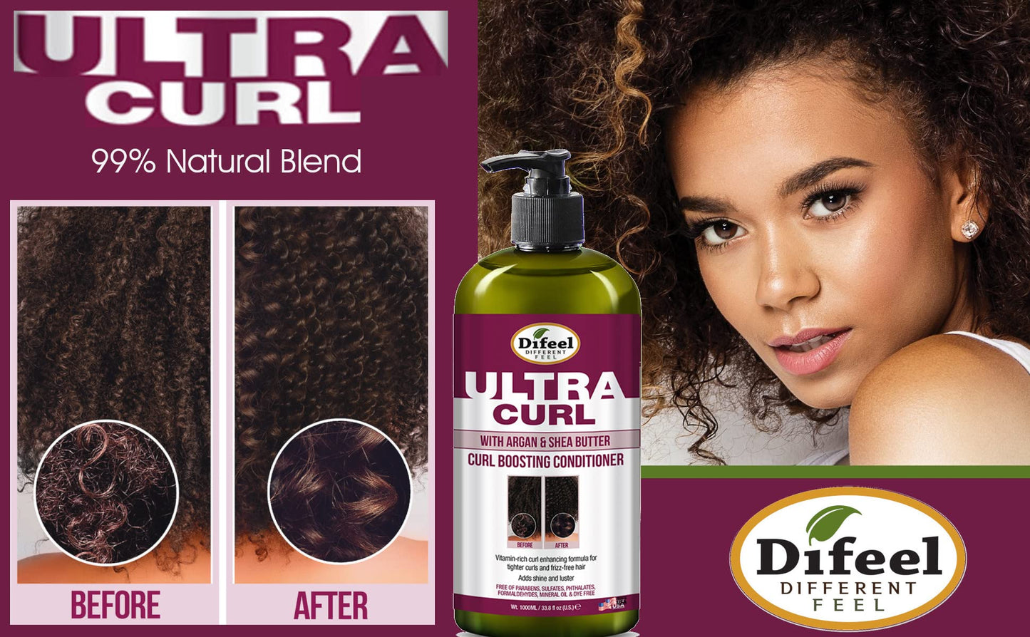 Difeel Ultra Curl 2-PC Curl Enhancing Shampoo & Conditioner Gift Set - Includes Shampoo 12 oz & Conditioner 12 oz in a Gift Box