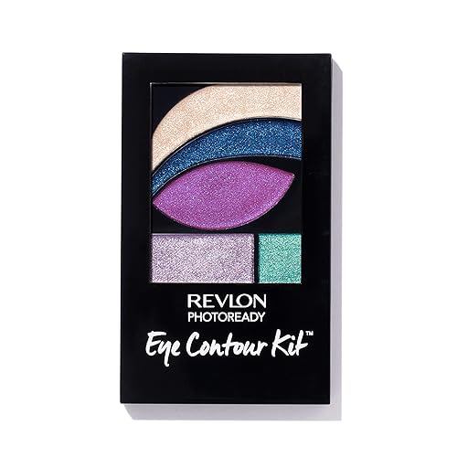 Revlon PhotoReady Eye Contour Kit, Eyeshadow Palette with 5 Wet/Dry Shades & Double-Ended Brush Applicator, Eclectic (517), 0.1oz