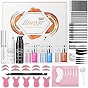Lomansa Lash Lift and Black Kit, Instant Fuller Eyelash Lift Brow Lamination Kit with Black Colors, Fast Quick Lifting and Voluminous Coloring