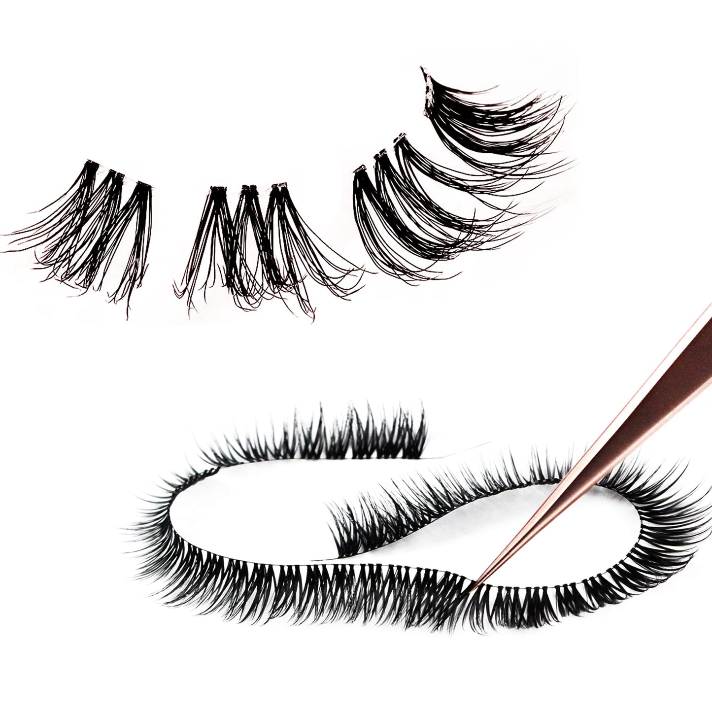 TRZLIFE Eyelash Clusters, 72 PCS DIY Individual Lash Extension Create Personal Eyelash Style Easily Super Natural and Comfortable Clear Band