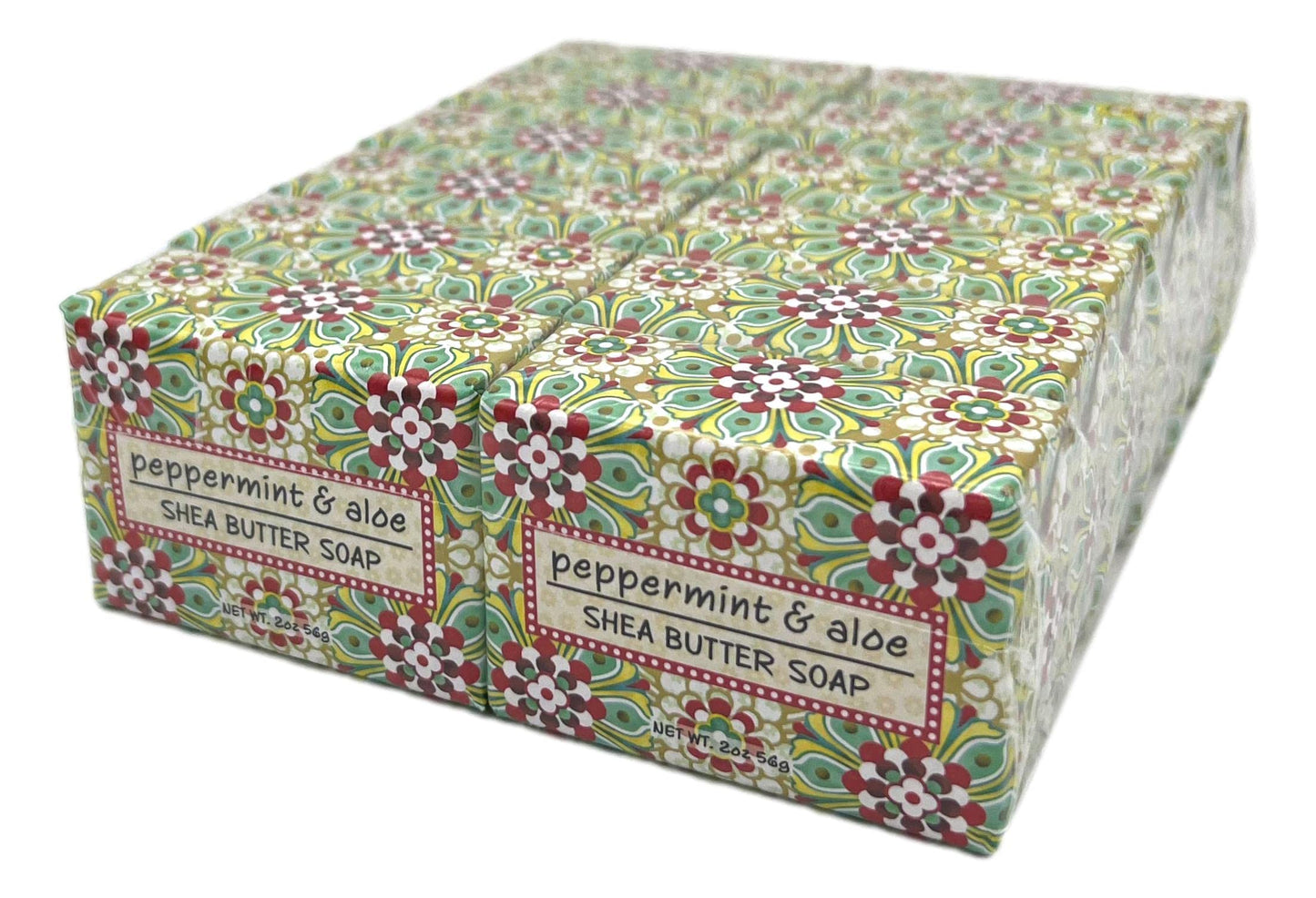 Greenwich Bay Trading Co., Peppermint and Aloe Shea Butter Soap, Set of 12 Bars, 2 Ounces Each