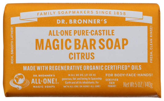 Dr. Bronners Citrus Castile Bar Soap, 5 OZ Beauty & Personal Care Dr. Bronner's