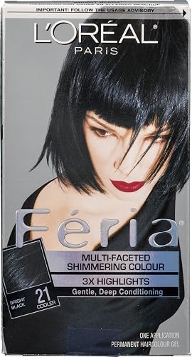 L'Oreal Paris Feria Permanent Haircolour Gel Bright Black 21 Cooler