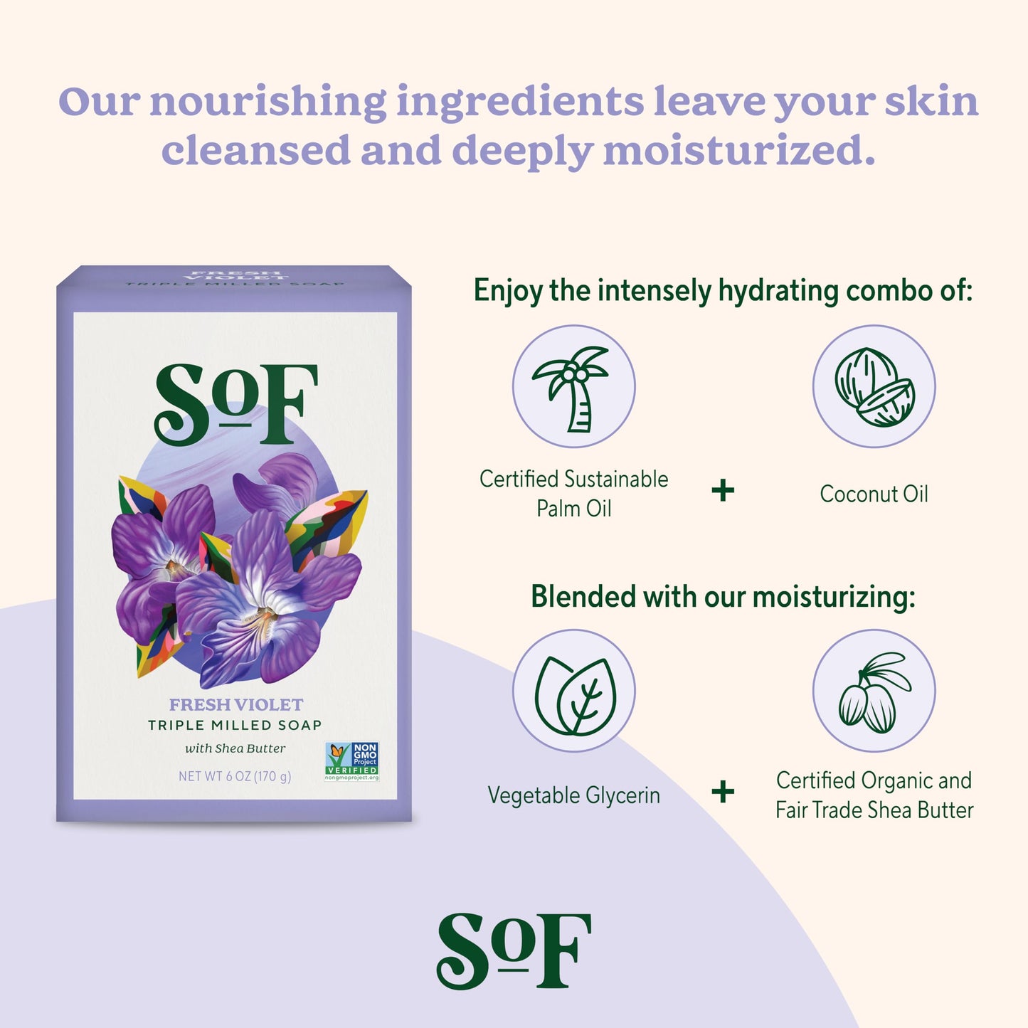 South of France Natural Body Care Triple Milled Large 6OZ Bar Soap (Violet Bouquet, 1 Bar) Beauty & Personal Care South Of France