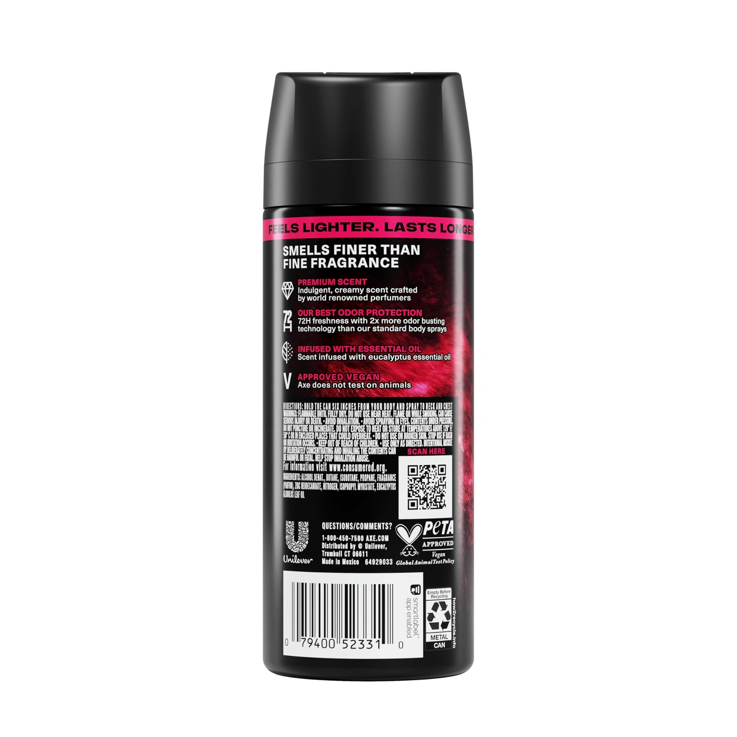 AXE Fine Fragrance Collection Body Spray Cherry Spritz 72 Hour Freshness Aluminum Free 2.9 oz Beauty and Personal Care AXE