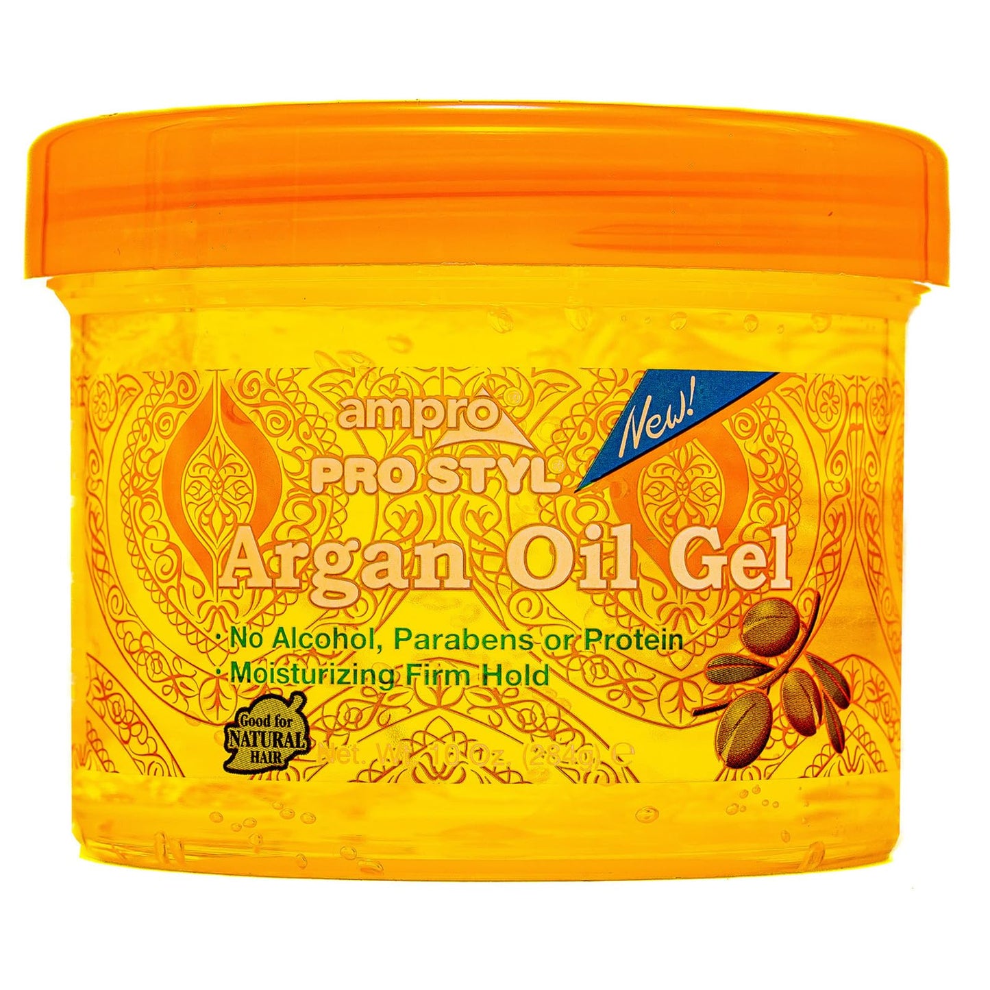 AmPro Pro Styl Argan Oil Styling Gel - Moisturizes and Conditions Your Strands - Non-Flaking, Alcohol Free, Vegan Formula - Creates Flexible