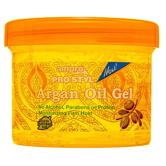 AmPro Pro Styl Argan Oil Styling Gel - Moisturizes and Conditions Your Strands - Non-Flaking, Alcohol Free, Vegan Formula - Creates Flexible