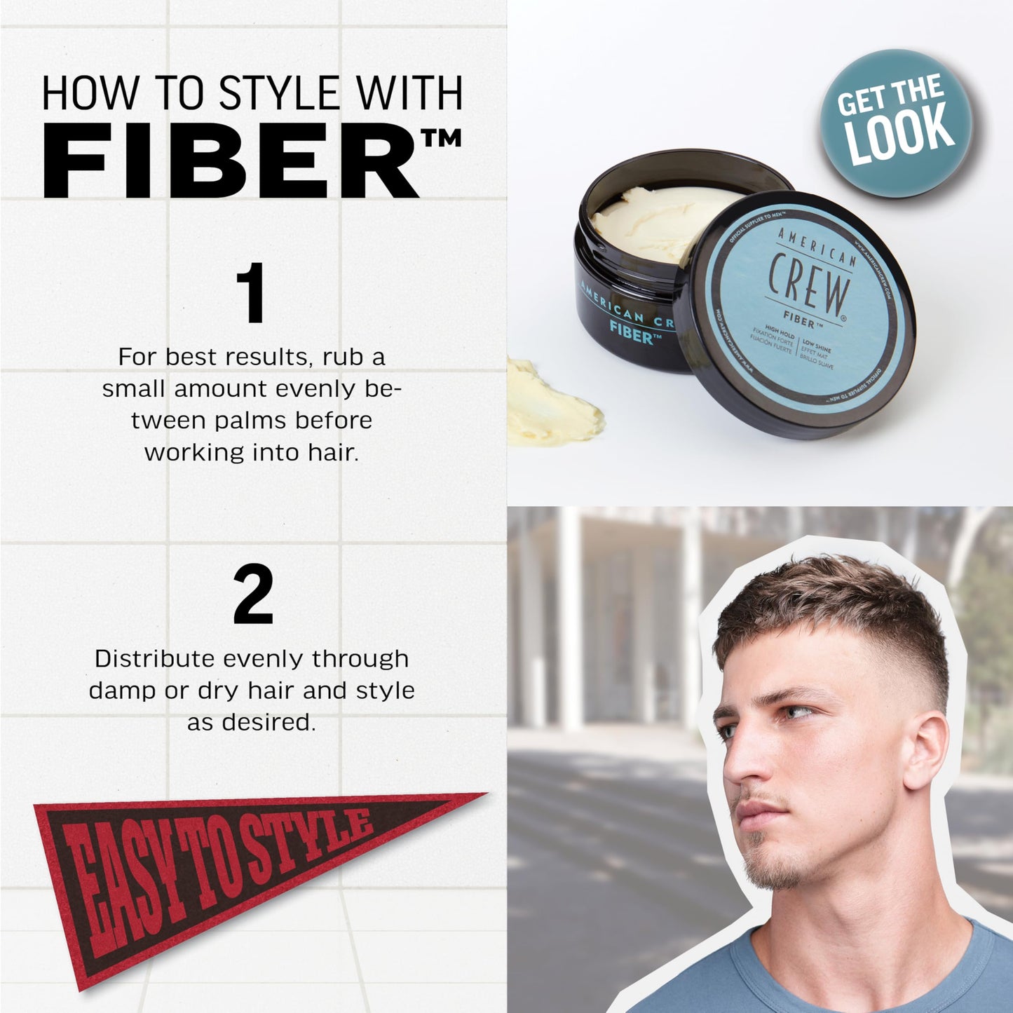 American Crew Men's Hair Fiber (OLD VERSION), Like Hair Gel with High Hold with Low Shine, 3 Oz (Pack of 1)